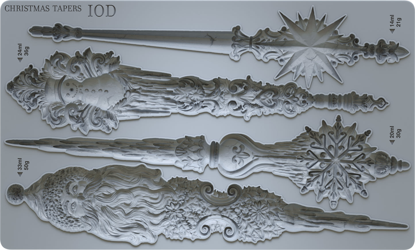 Christmas Tapers Mould (IOD) Iron Orchid Designs- 5x7