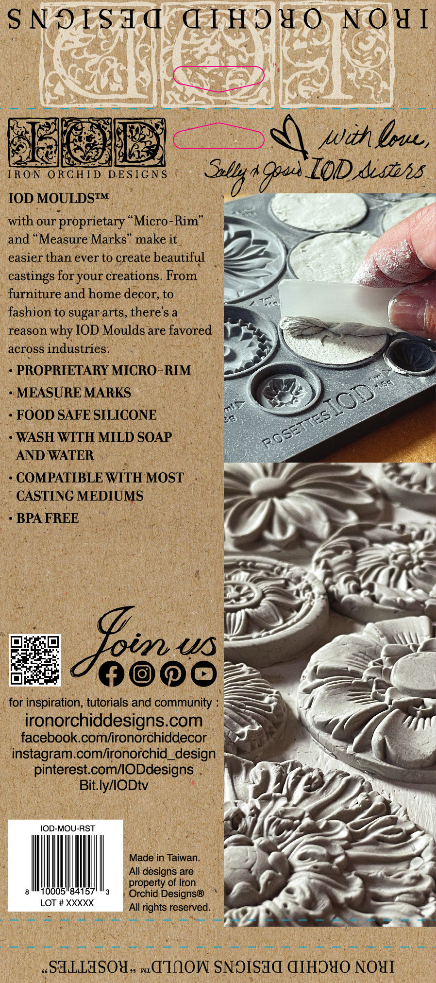 Rosettes Mould (IOD) Iron Orchid Designs- 6x10