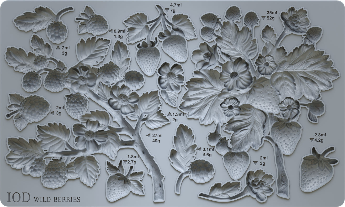 Wild Berries Mould (IOD) Iron Orchid Designs- 6x10