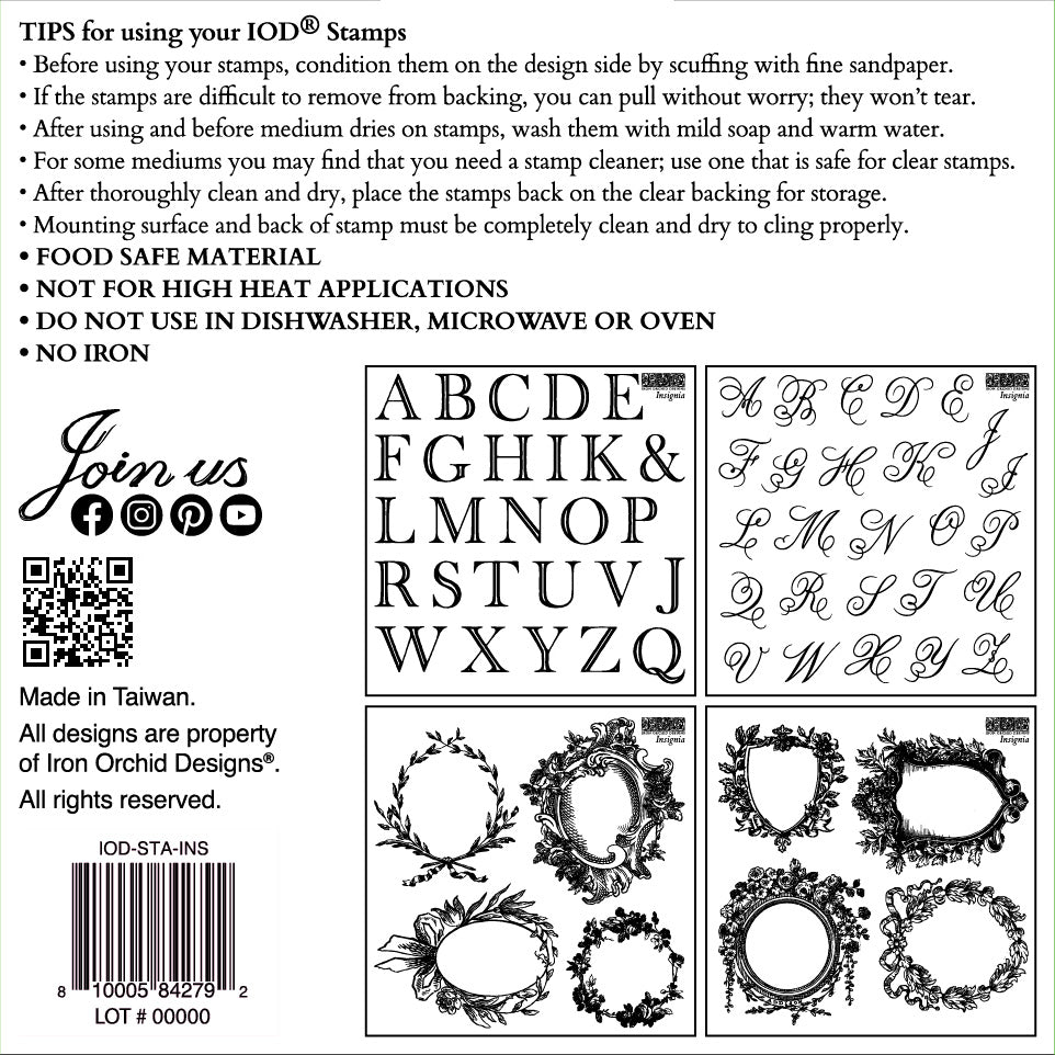Insignia Mini Stamp (IOD) Iron Orchid Designs- 6x6