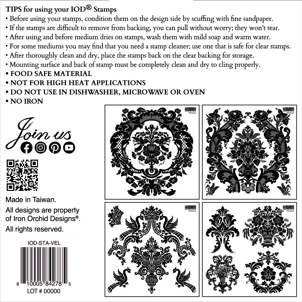 Velveteen Stamp (IOD) Iron Orchid Designs- 6x6