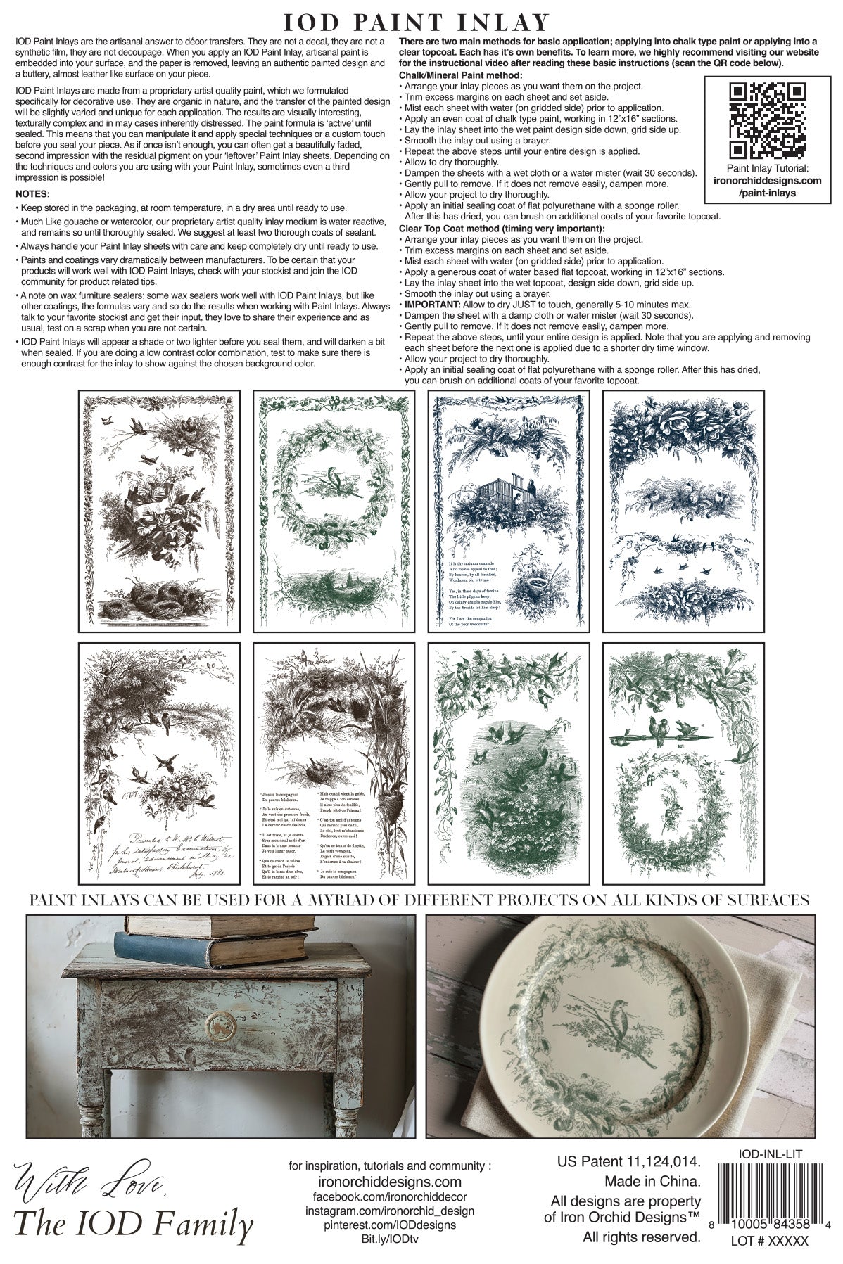 Little Lark Paint Inlay (IOD) Iron Orchid Designs– 8x12 Pad