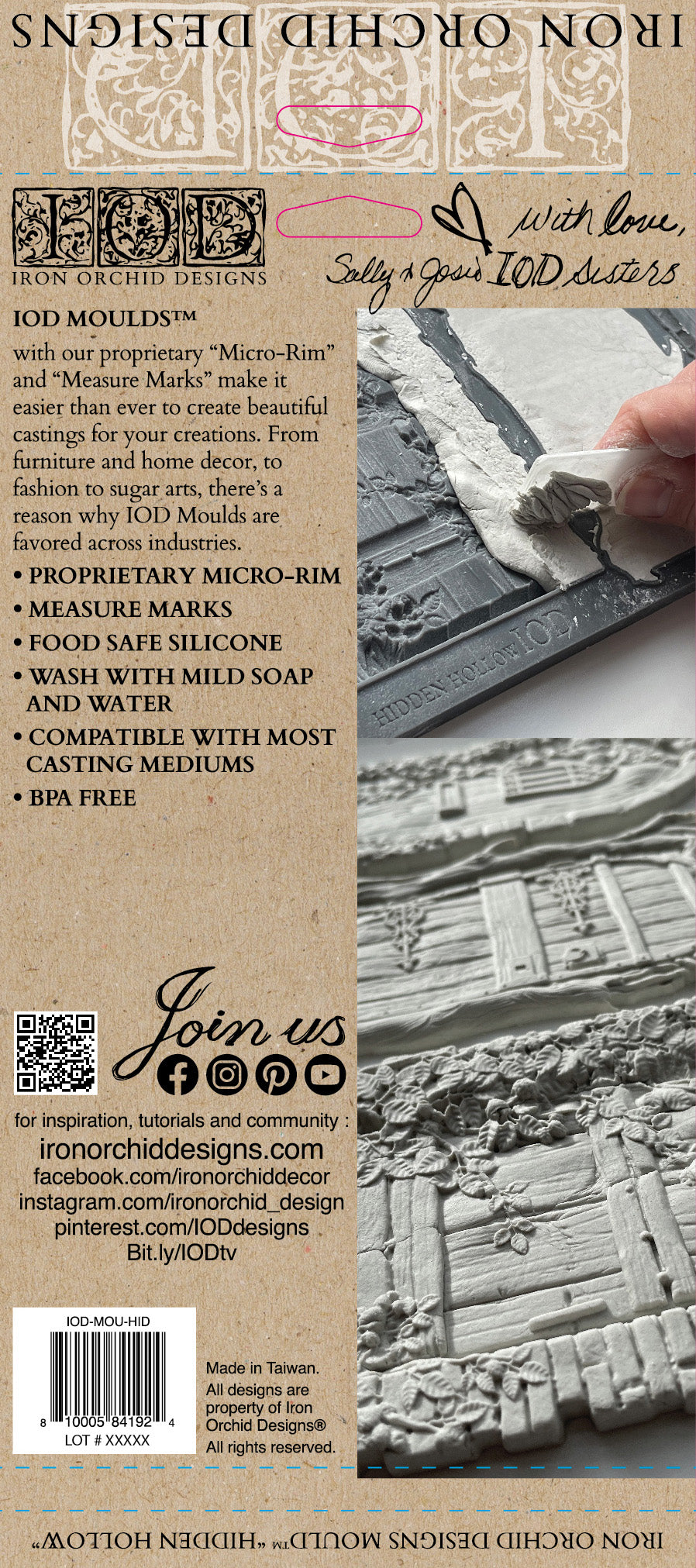 Hidden Hollow Mould (IOD) Iron Orchid Designs- 6x10