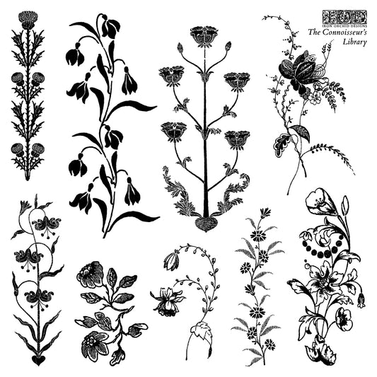 The Connoisseur's Library Labels Stamp (IOD) Iron Orchid Designs- 6x6