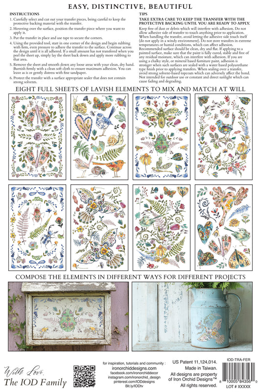 Fern Fables Transfer (IOD) Iron Orchid Designs- 8x12 Pad
