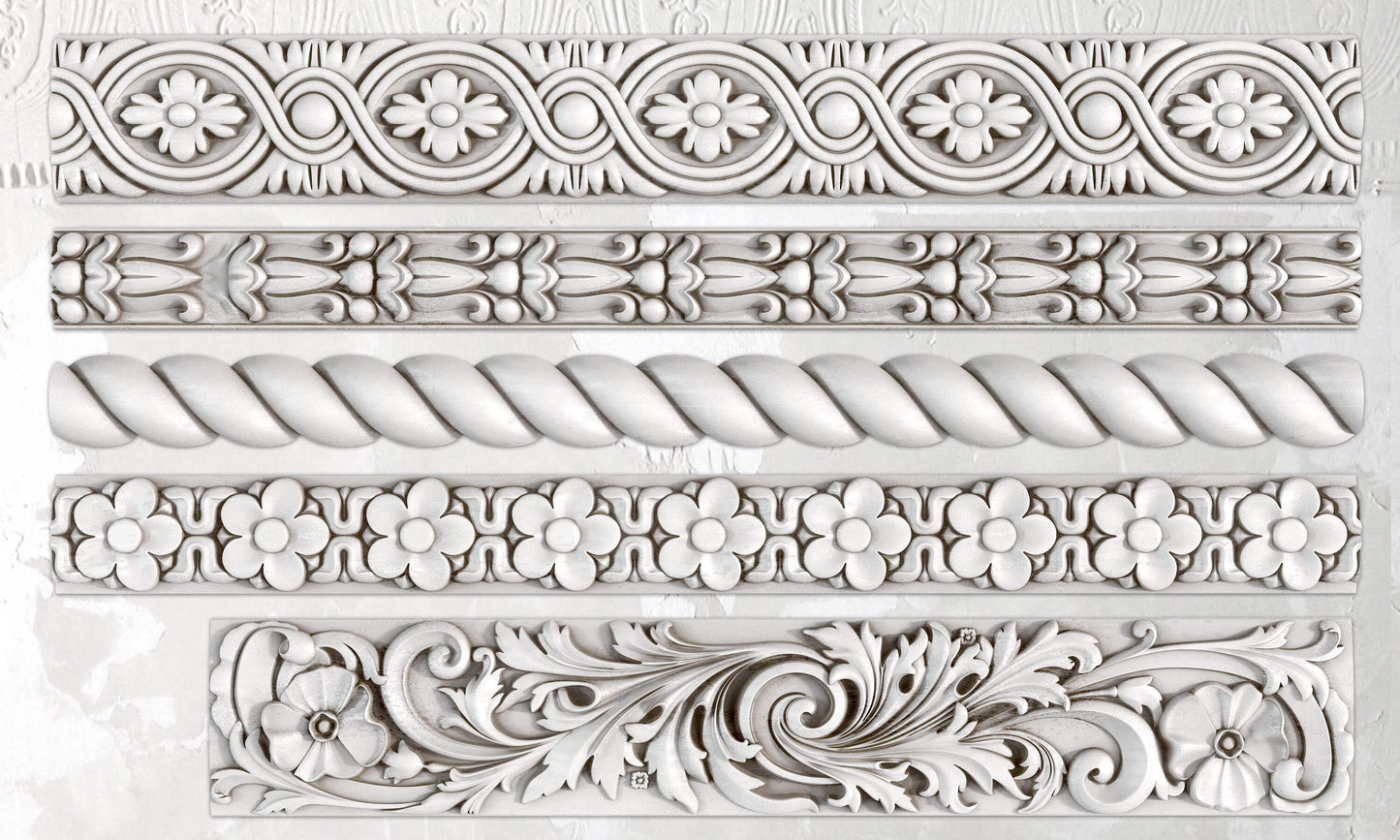 Trimmings 2 Mould (IOD) Iron Orchid Designs- 6x10
