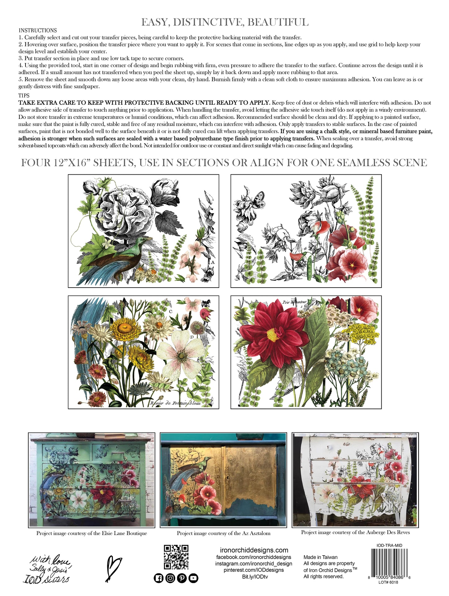Midnight Garden Transfer (IOD) Iron Orchid Designs- 12x16 Pad™