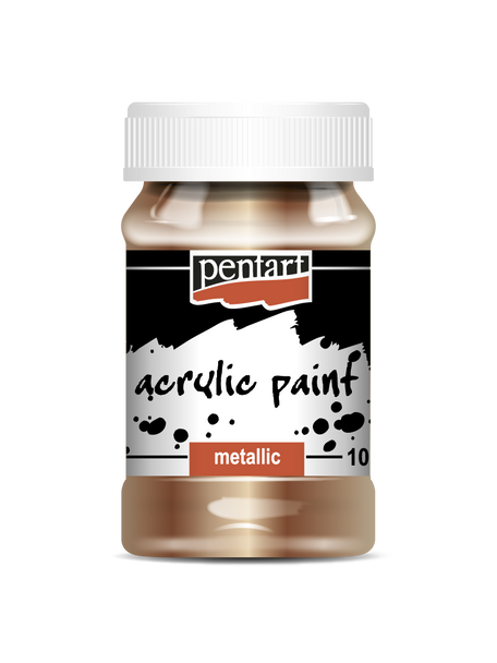 Pentart Acrylic Paint Metallic Antique Gold 100ml jar
