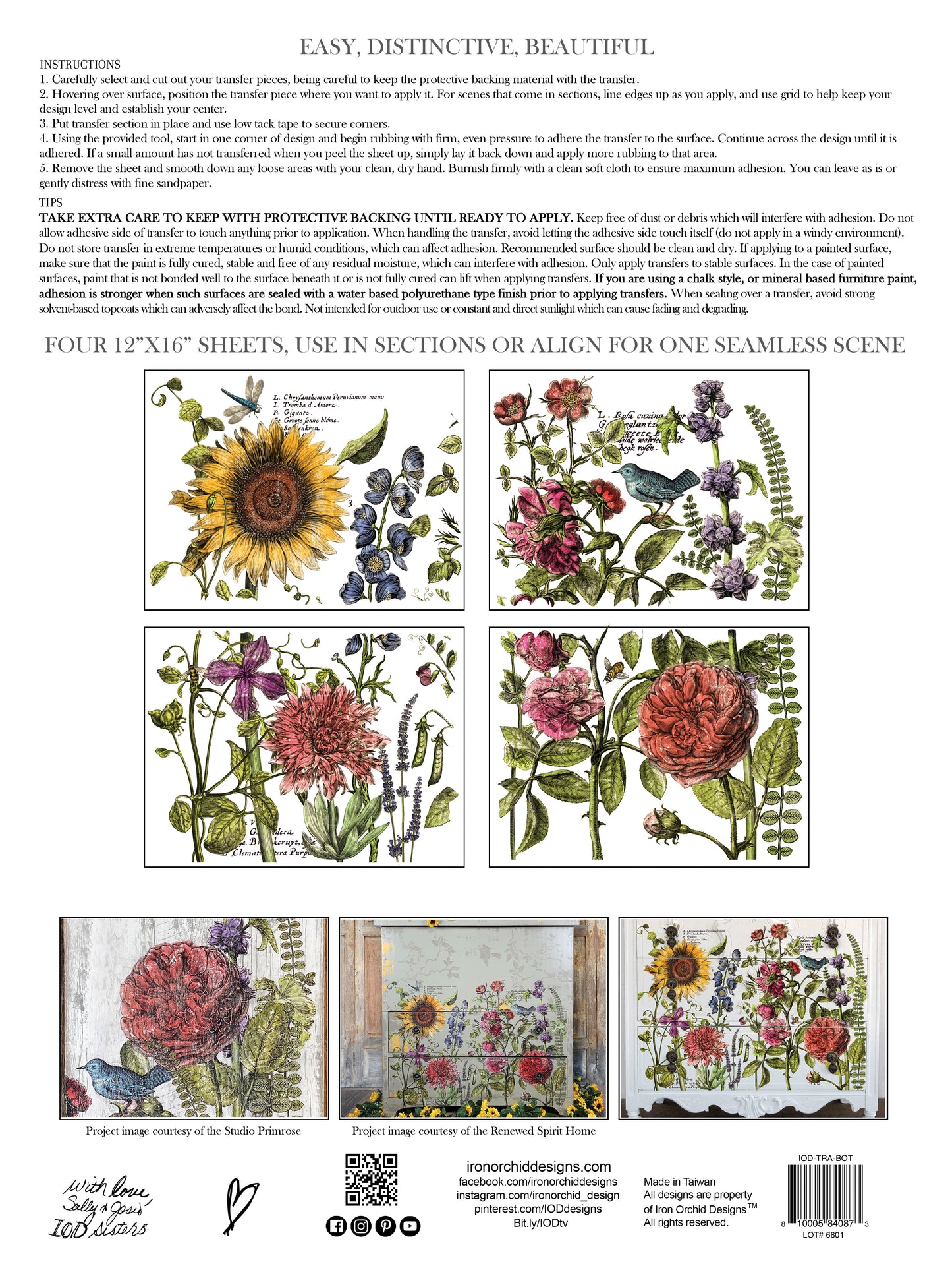 Botanist's Journal Transfer (IOD) Iron Orchid Designs- 12x16 Pad