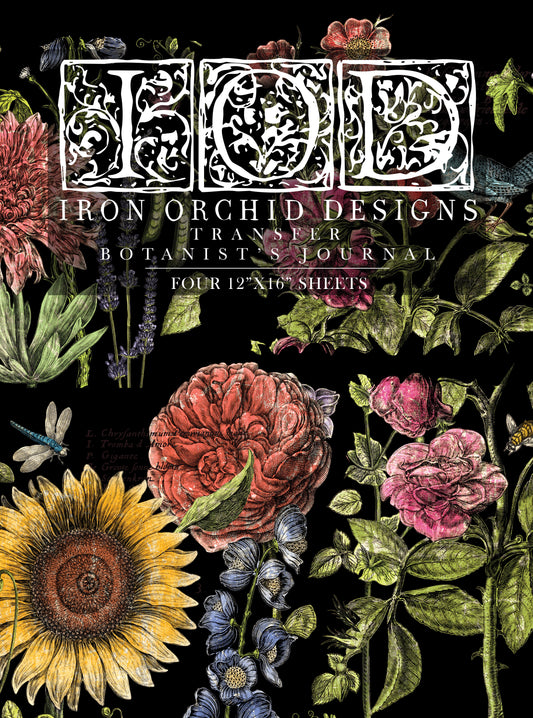 Botanist's Journal Transfer (IOD) Iron Orchid Designs- 12x16 Pad