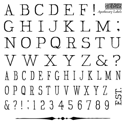 Apothecary Labels Stamp (IOD) Iron Orchid Designs- 6x6