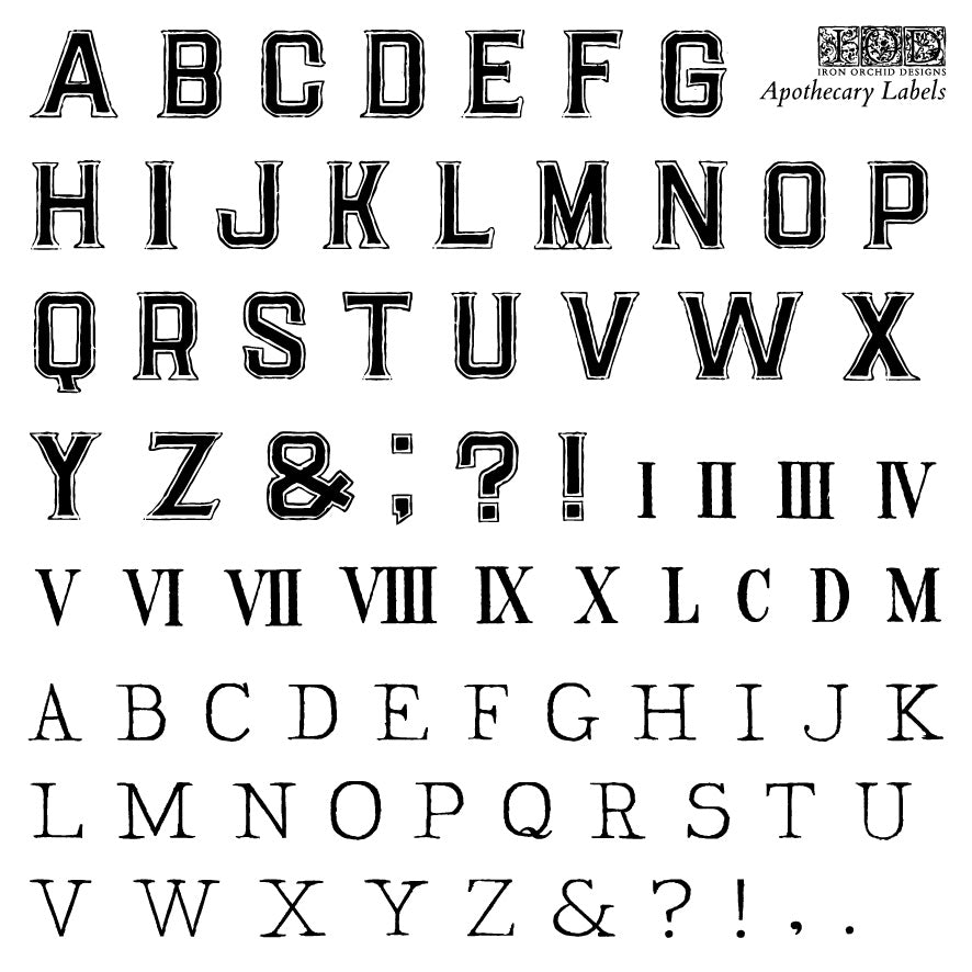 Apothecary Labels Stamp (IOD) Iron Orchid Designs- 6x6
