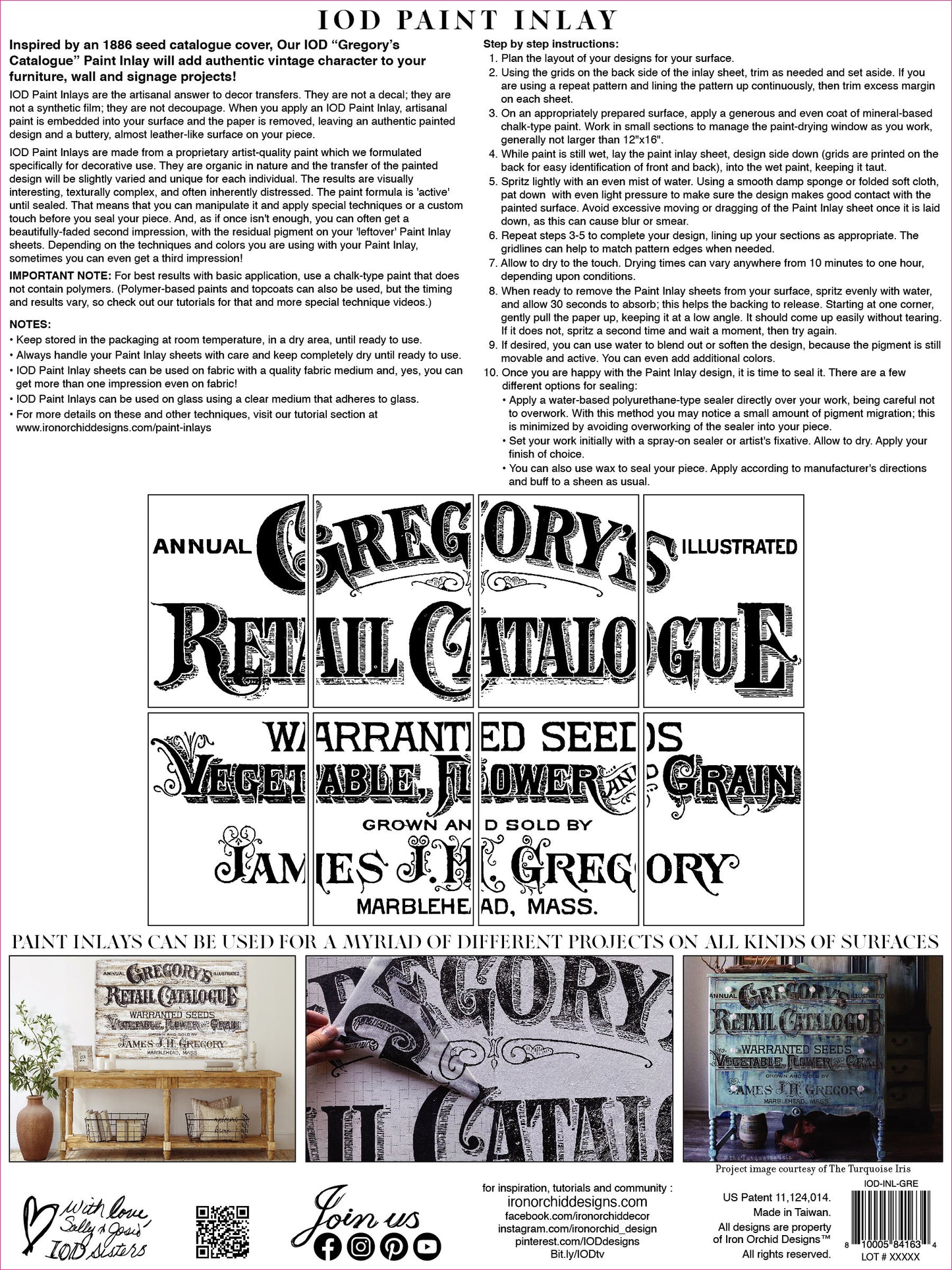 Gregory's Catalogue Paint Inlay (IOD) Iron Orchid Designs– 12×16 Pad