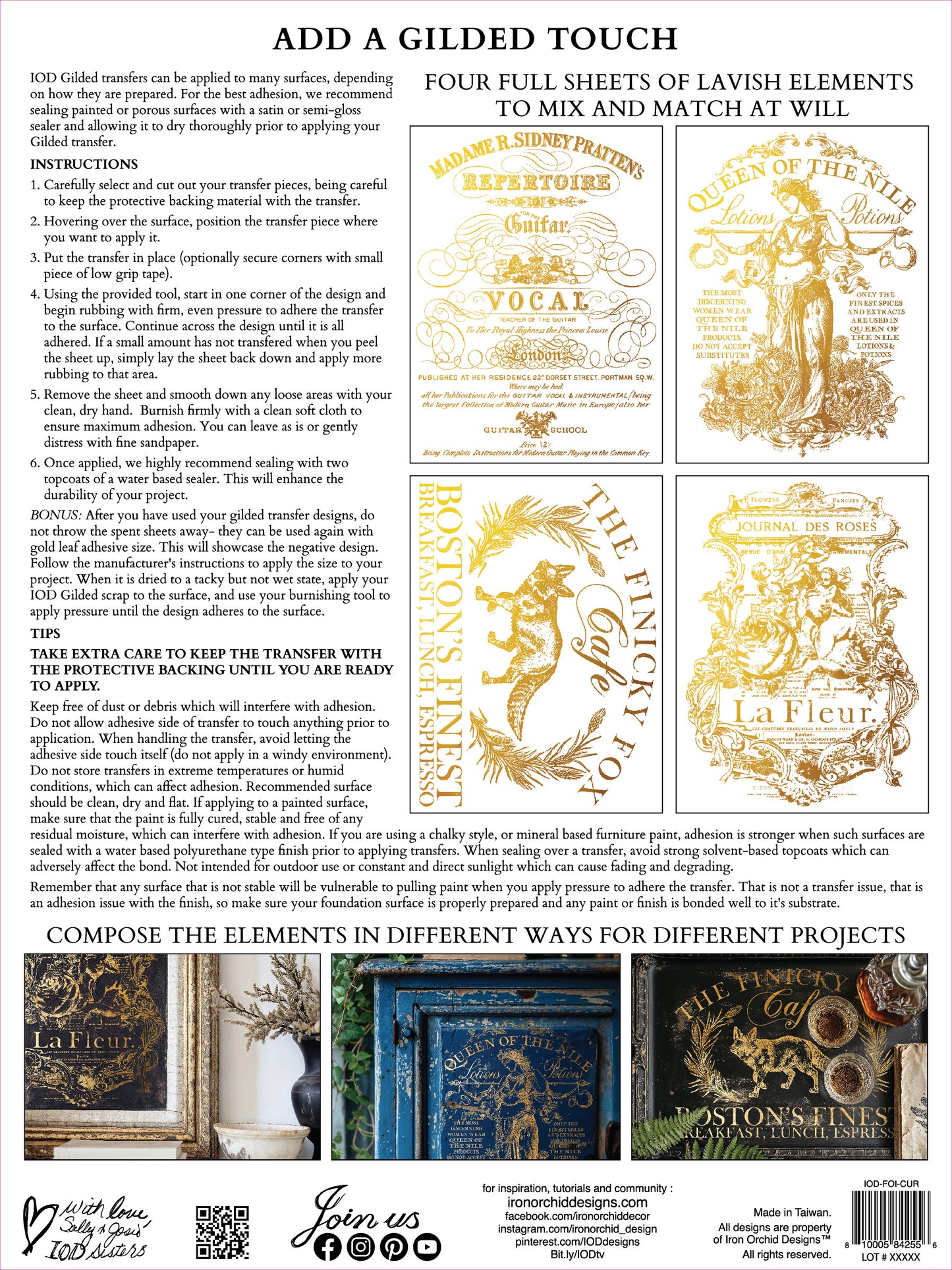 Curated Signage Foil Transfer (IOD) Iron Orchid Designs- 12x16 Pad