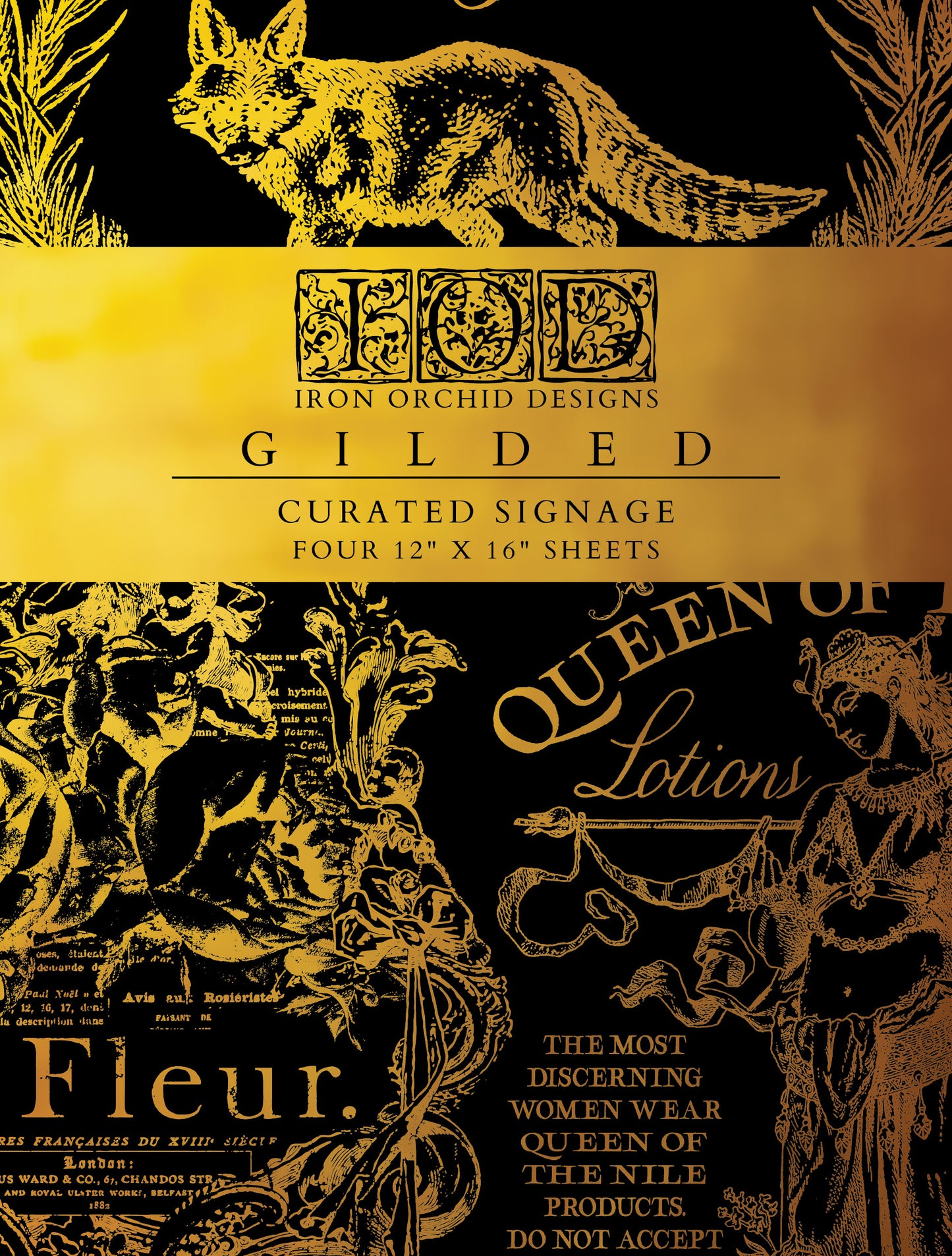 Curated Signage Foil Transfer (IOD) Iron Orchid Designs- 12x16 Pad