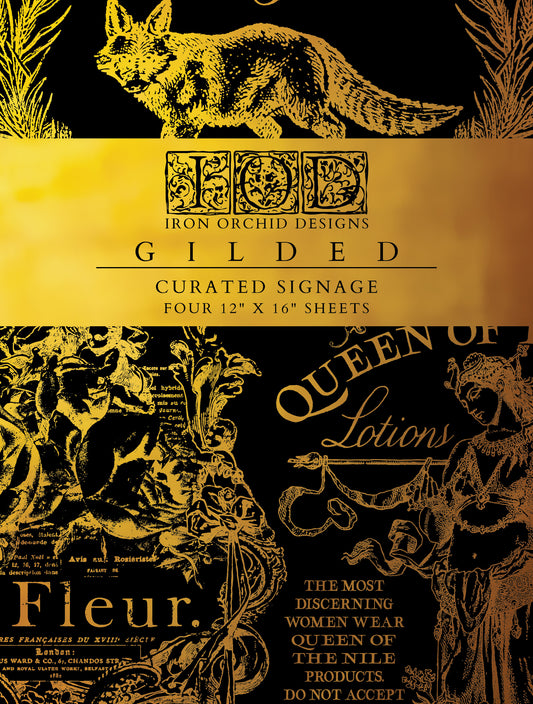 Curated Signage Foil Transfer (IOD) Iron Orchid Designs- 12x16 Pad