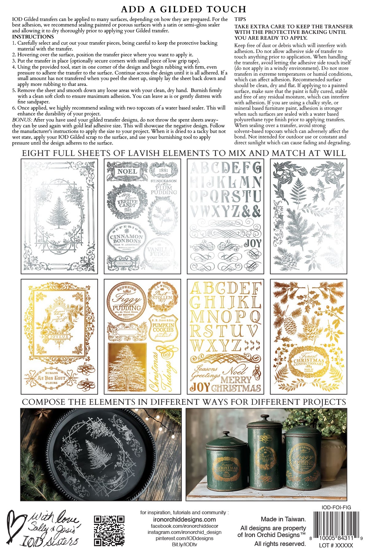 Figgy & Flourish Foil Transfer (IOD) Iron Orchid Designs- 8x12 Pad