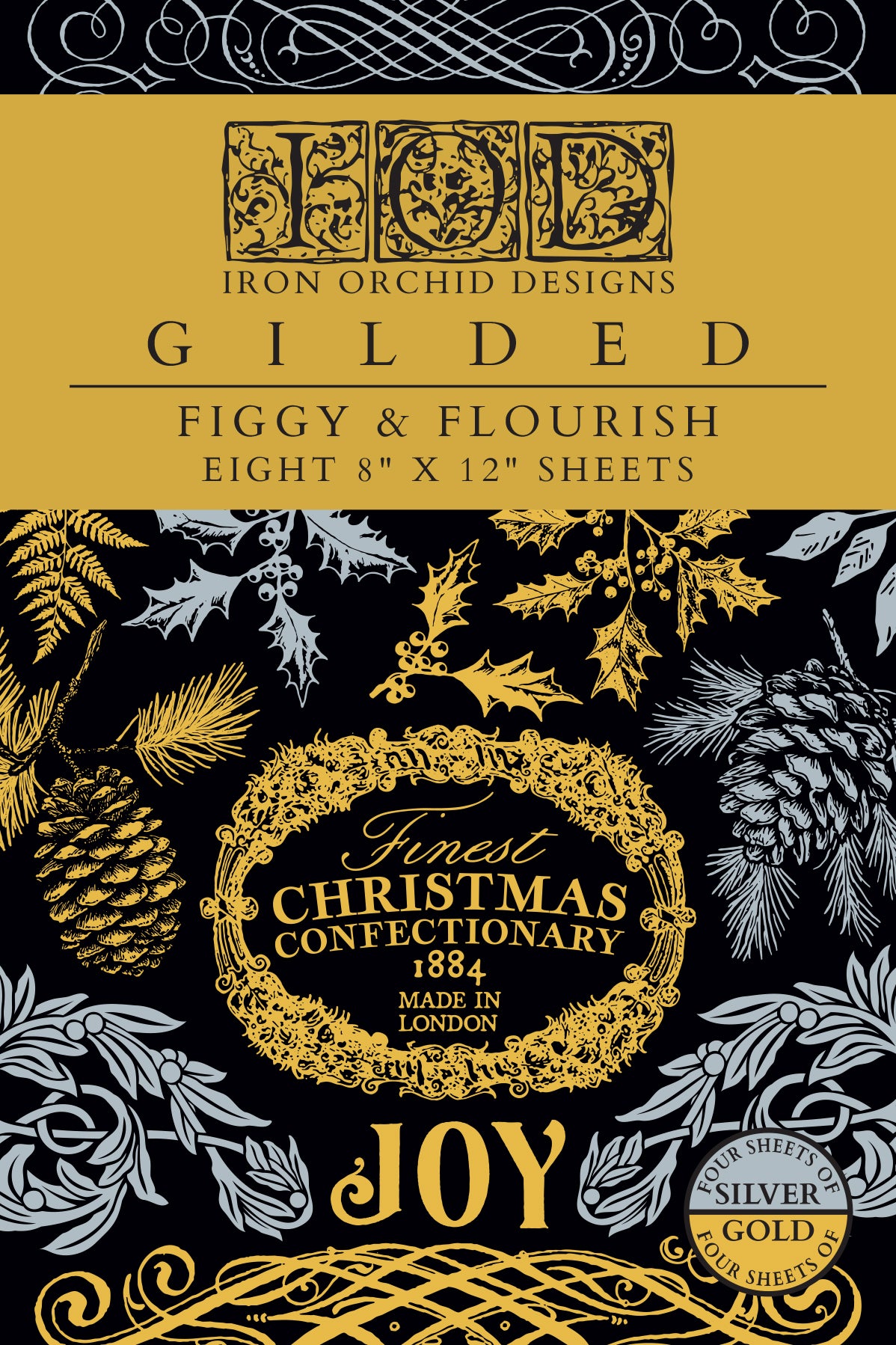 Figgy & Flourish Foil Transfer (IOD) Iron Orchid Designs- 8x12 Pad