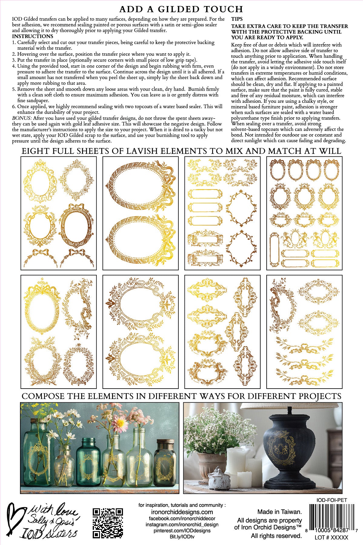 Petits Ornements Foil Transfer (IOD) Iron Orchid Designs- 8x12 Pad