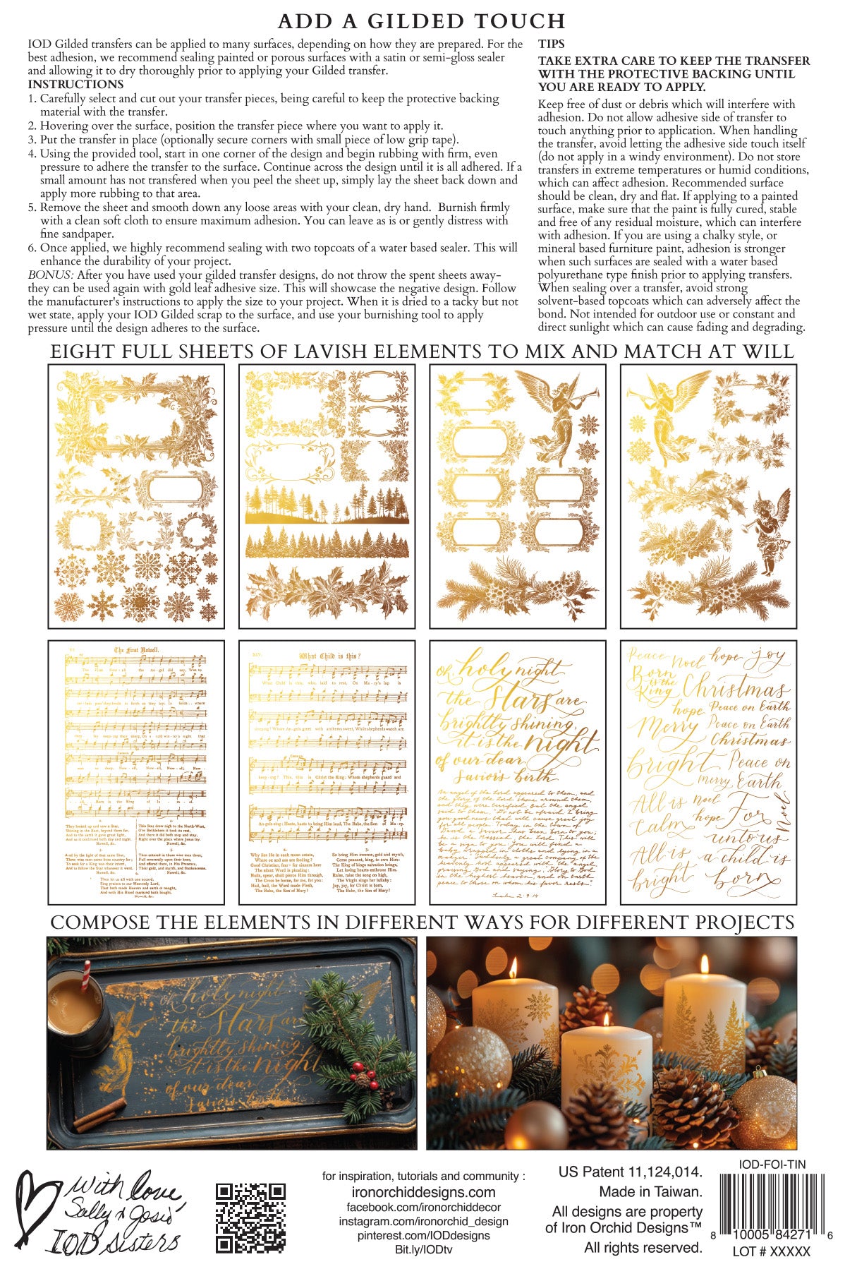 Tinsel Foil Transfer (IOD) Iron Orchid Designs- 8x12 Pad
