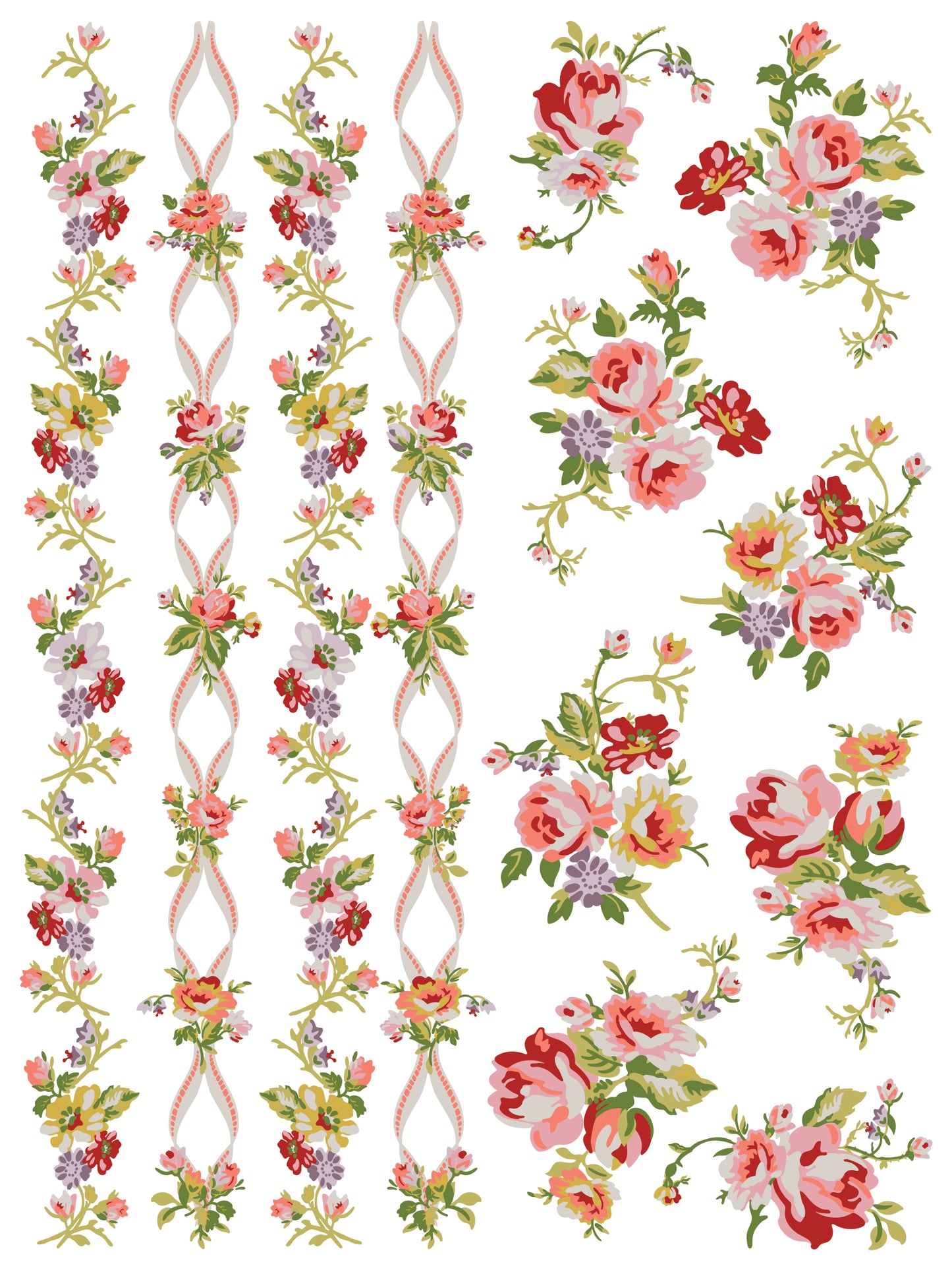 Ditsy Blooms Paint Inlay (IOD) Iron Orchid Designs– 12×16 Pad