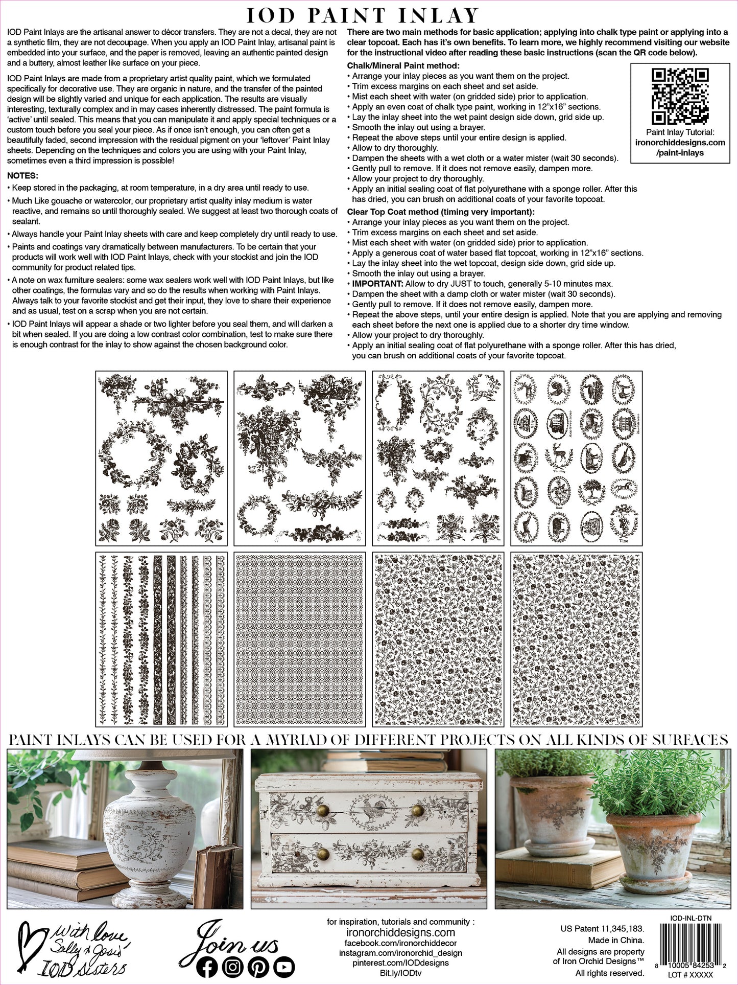 Delft Traditions Noir Paint Inlay (IOD) Iron Orchids Designs- 12×16 Pad
