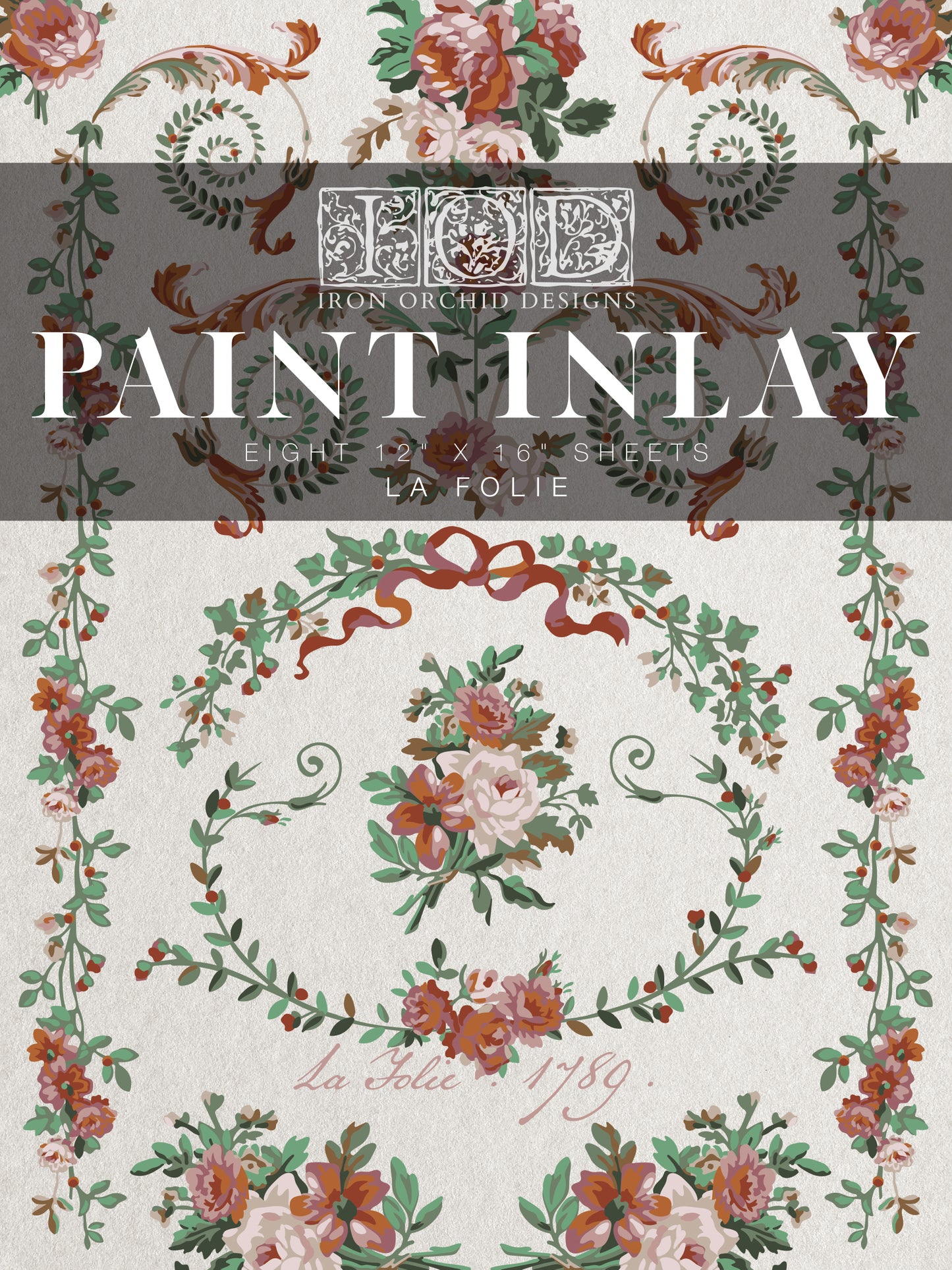 La Folie Paint Inlay (IOD) Iron Orchid Designs– 12×16 Pad