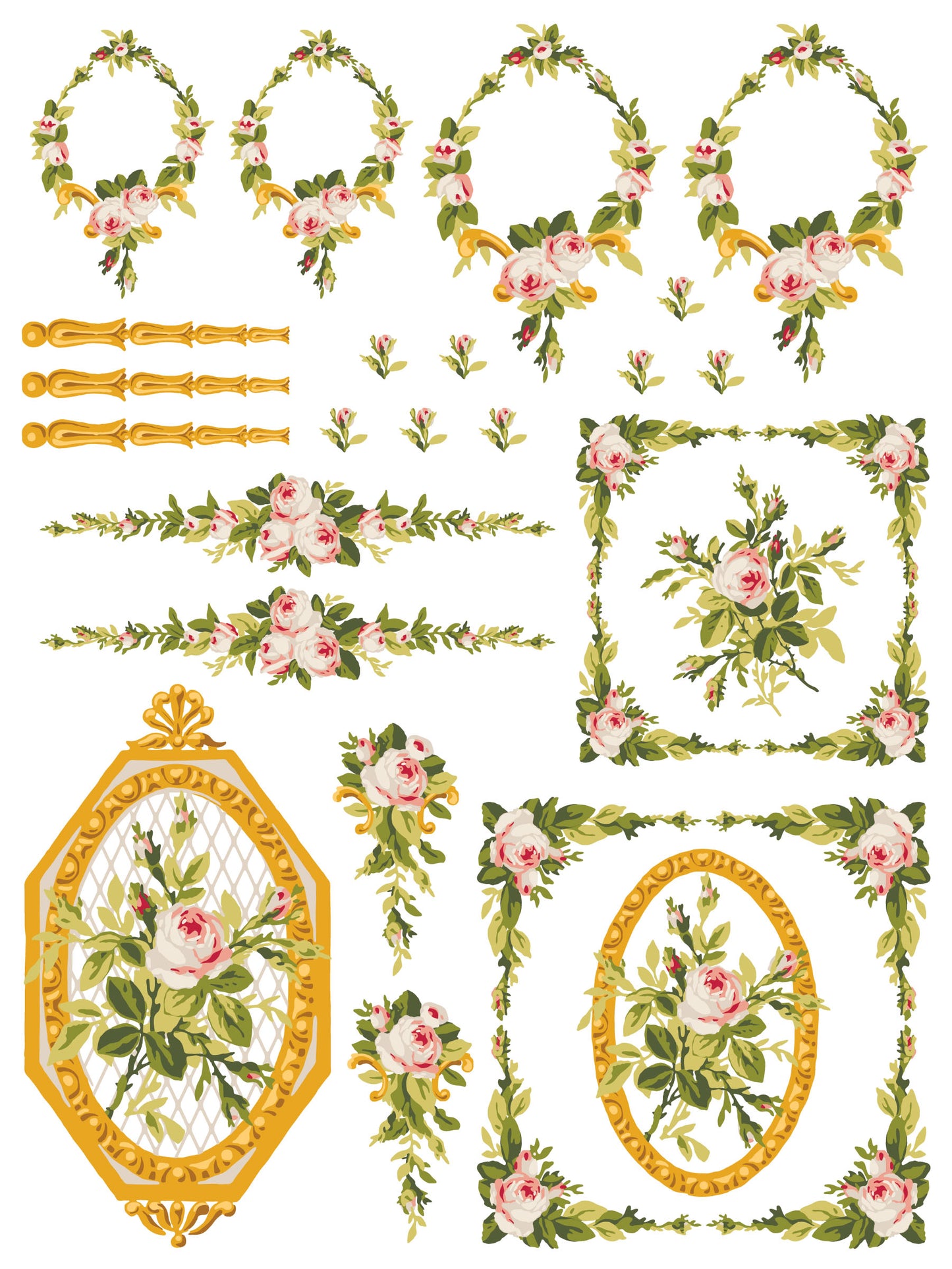 Petite Fleur Pink Paint Inlay (IOD) Iron Orchid Designs- 12x16 Pad