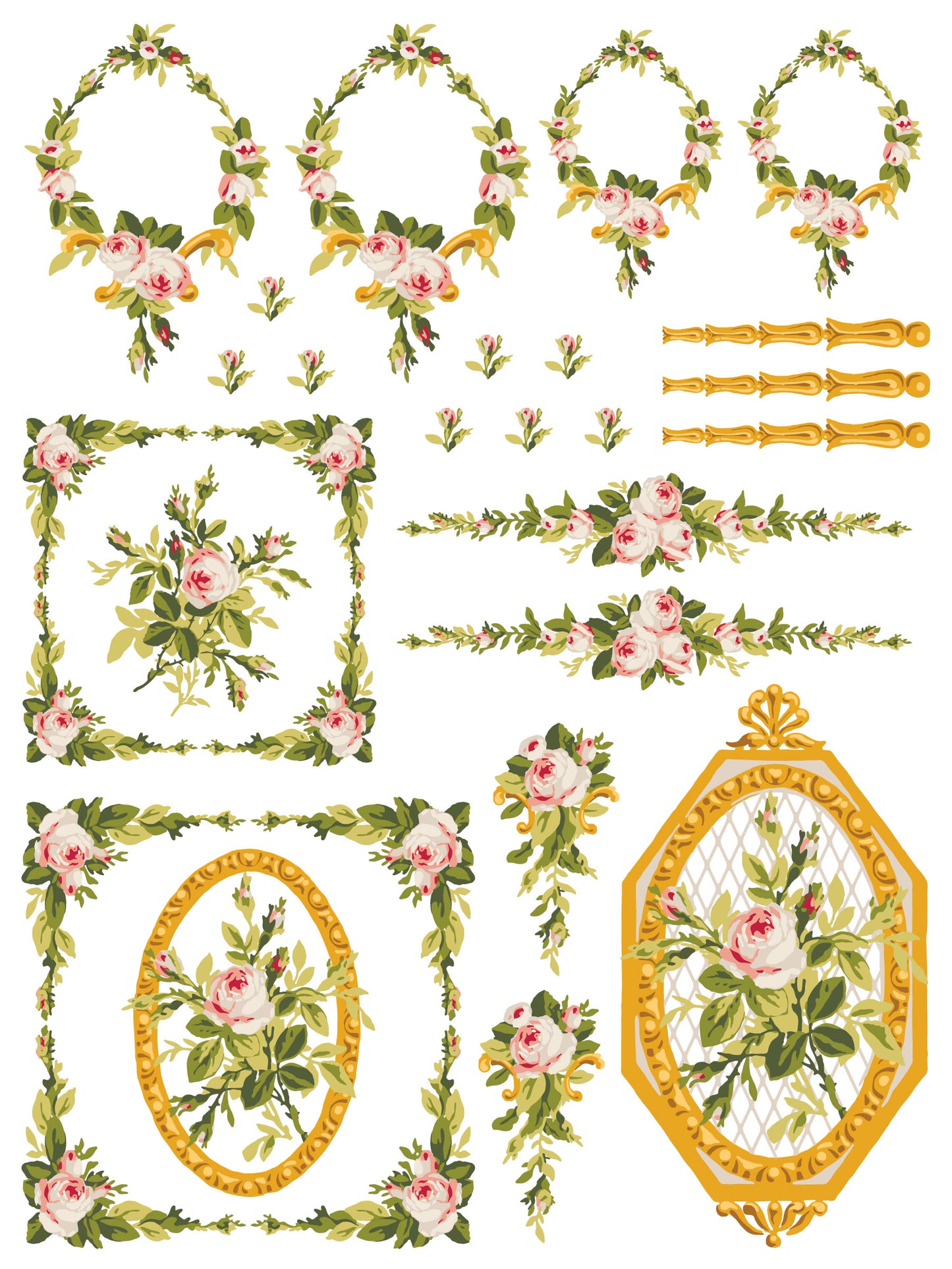 Petite Fleur Pink Paint Inlay (IOD) Iron Orchid Designs- 12x16 Pad