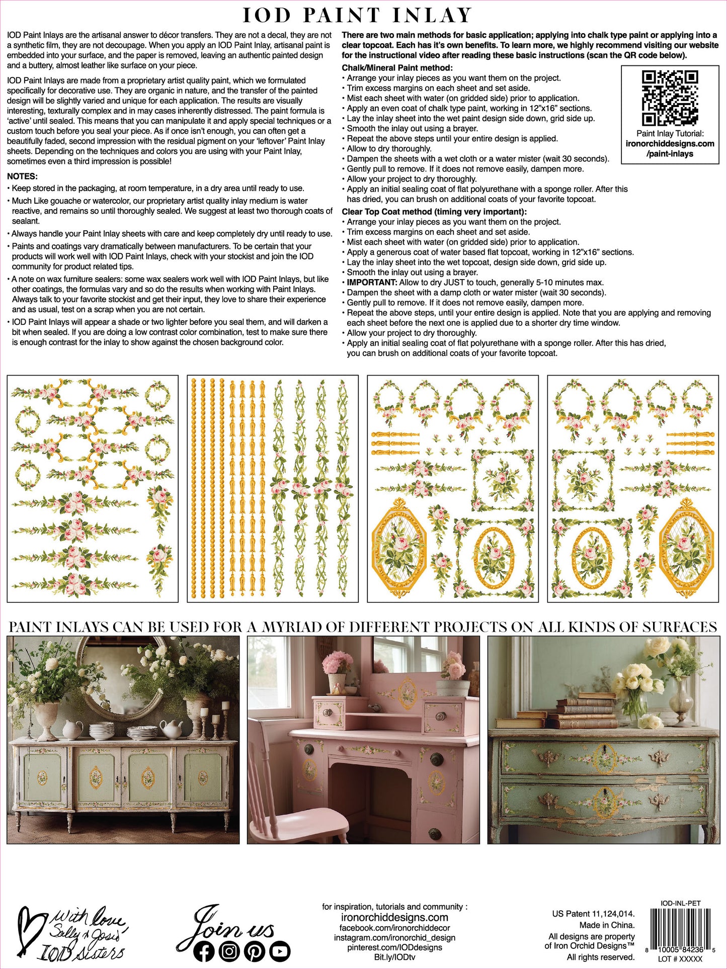 Petite Fleur Pink Paint Inlay (IOD) Iron Orchid Designs- 12x16 Pad