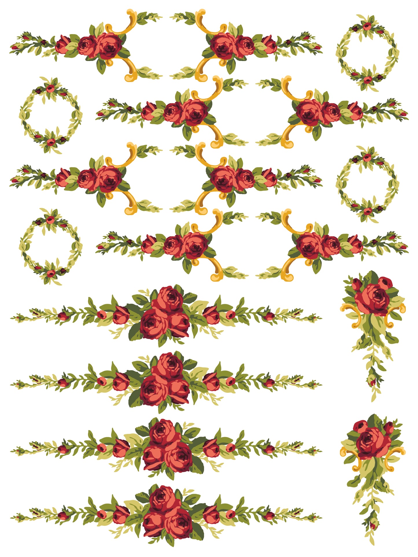 Petite Fleur Red Paint Inlay (IOD) Iron Orchid Designs- 12x16 Pad