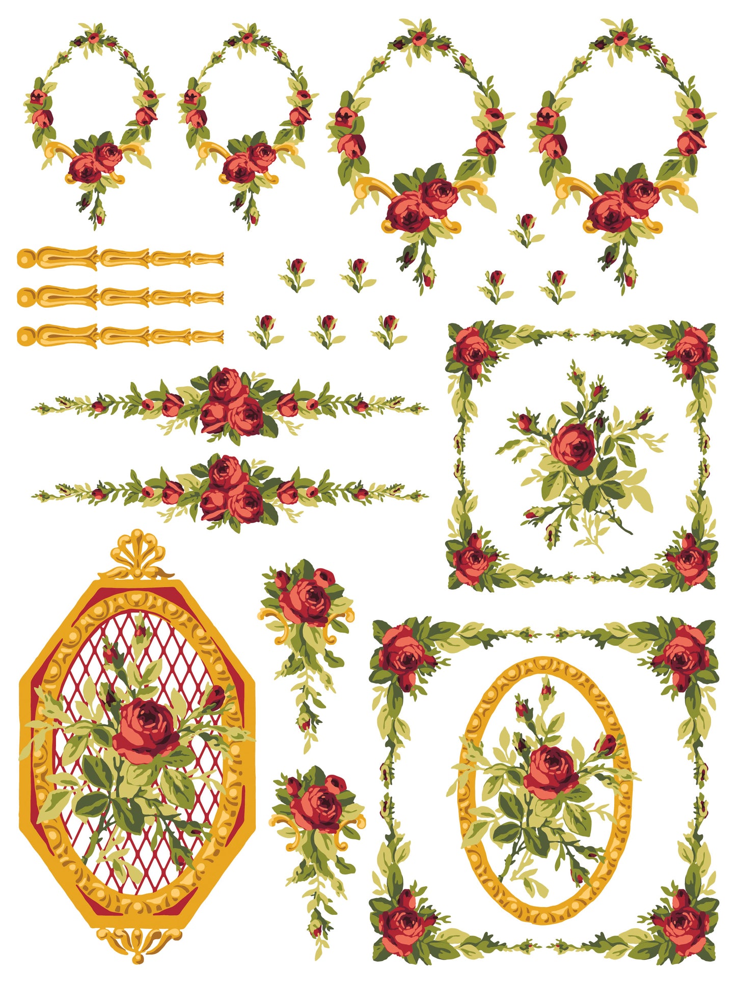 Petite Fleur Red Paint Inlay (IOD) Iron Orchid Designs- 12x16 Pad