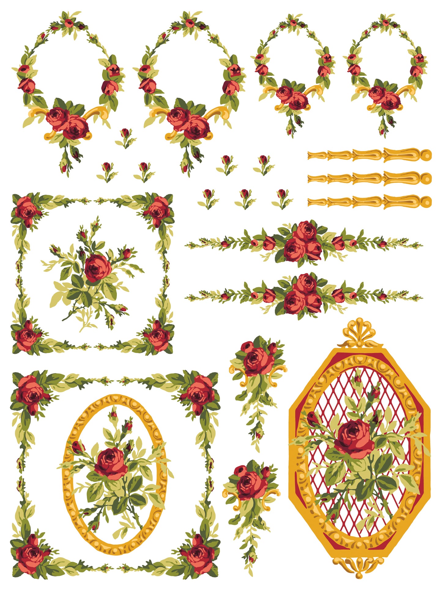Petite Fleur Red Paint Inlay (IOD) Iron Orchid Designs- 12x16 Pad