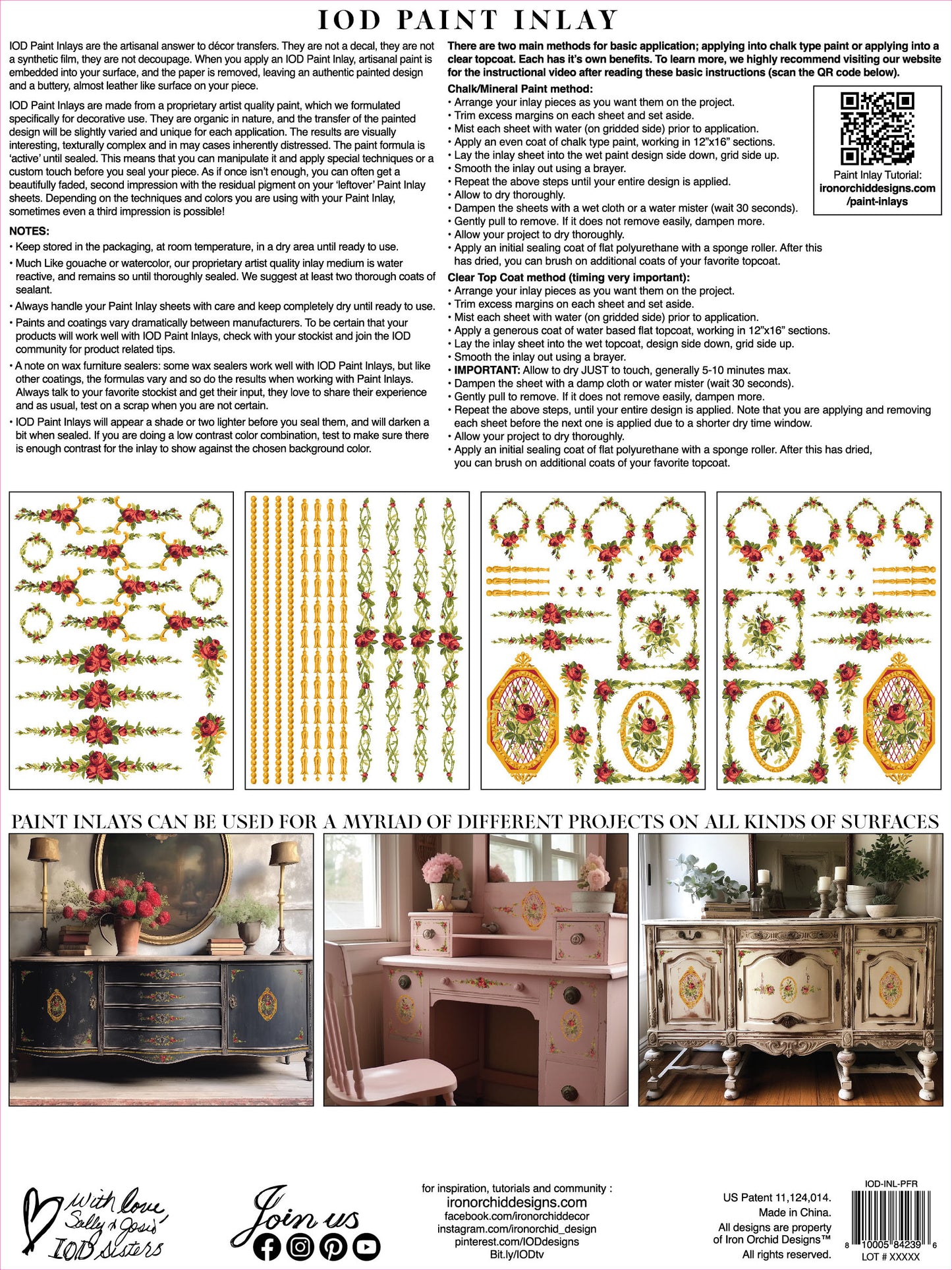 Petite Fleur Red Paint Inlay (IOD) Iron Orchid Designs- 12x16 Pad