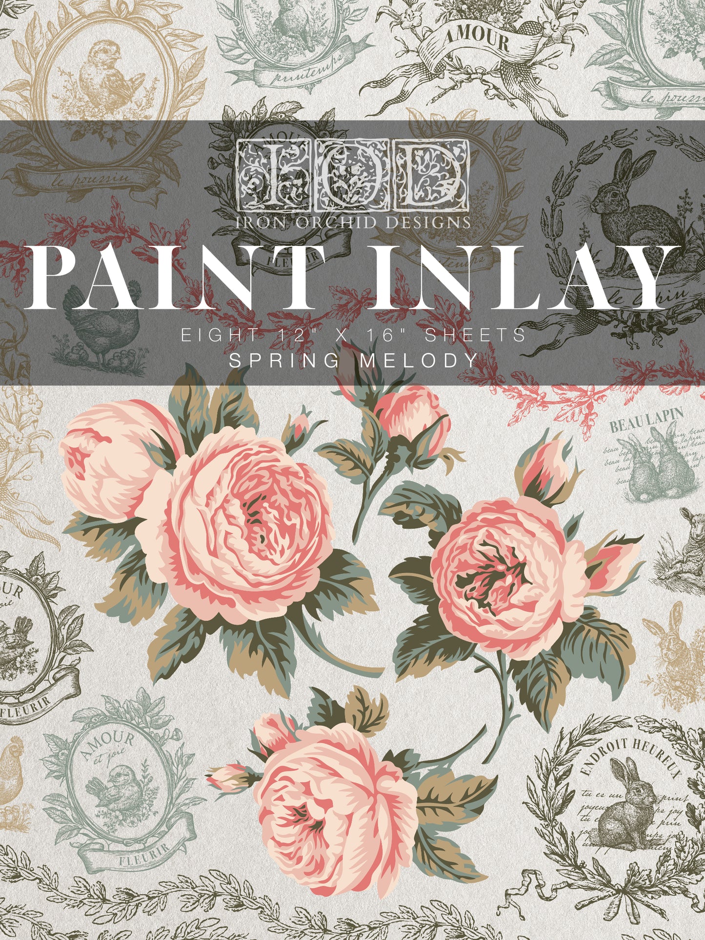 Spring Melody Paint Inlay (IOD) Iron Orchid Designs- 12x16 Pad