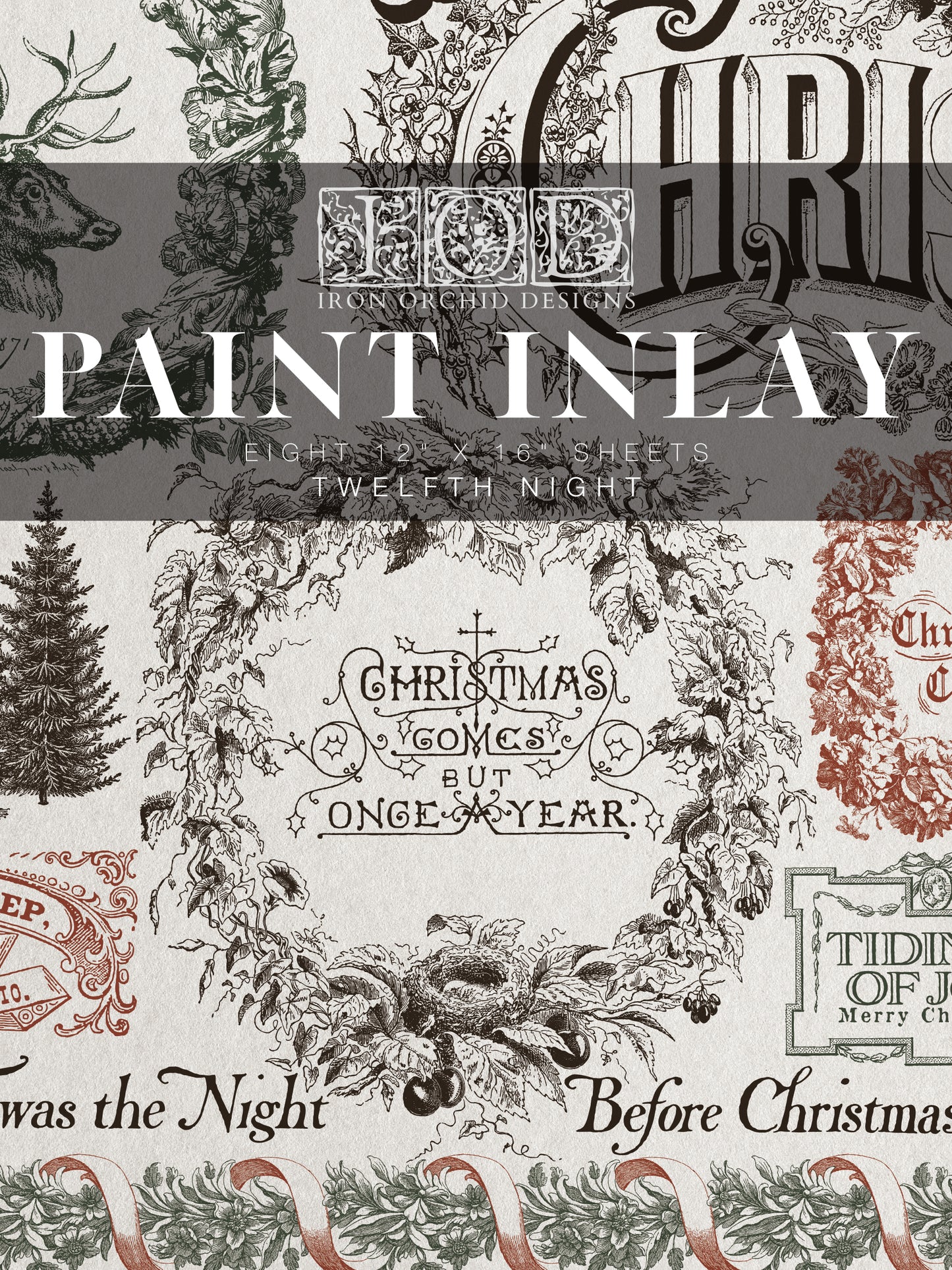 Twelfth Night Paint Inlay (IOD) Iron Orchid Designs- 12x16 Pad