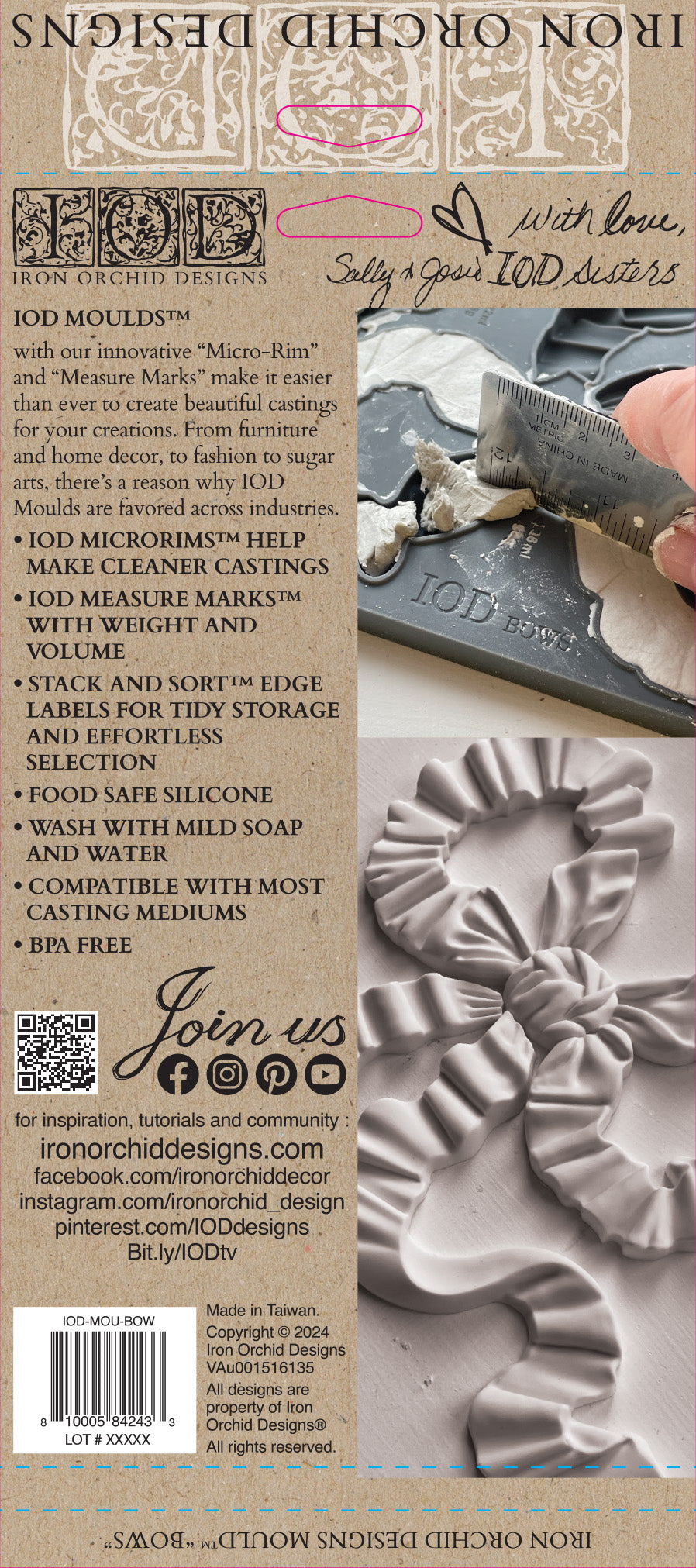 Bows Mould (IOD) Iron Orchid Designs- 6x10
