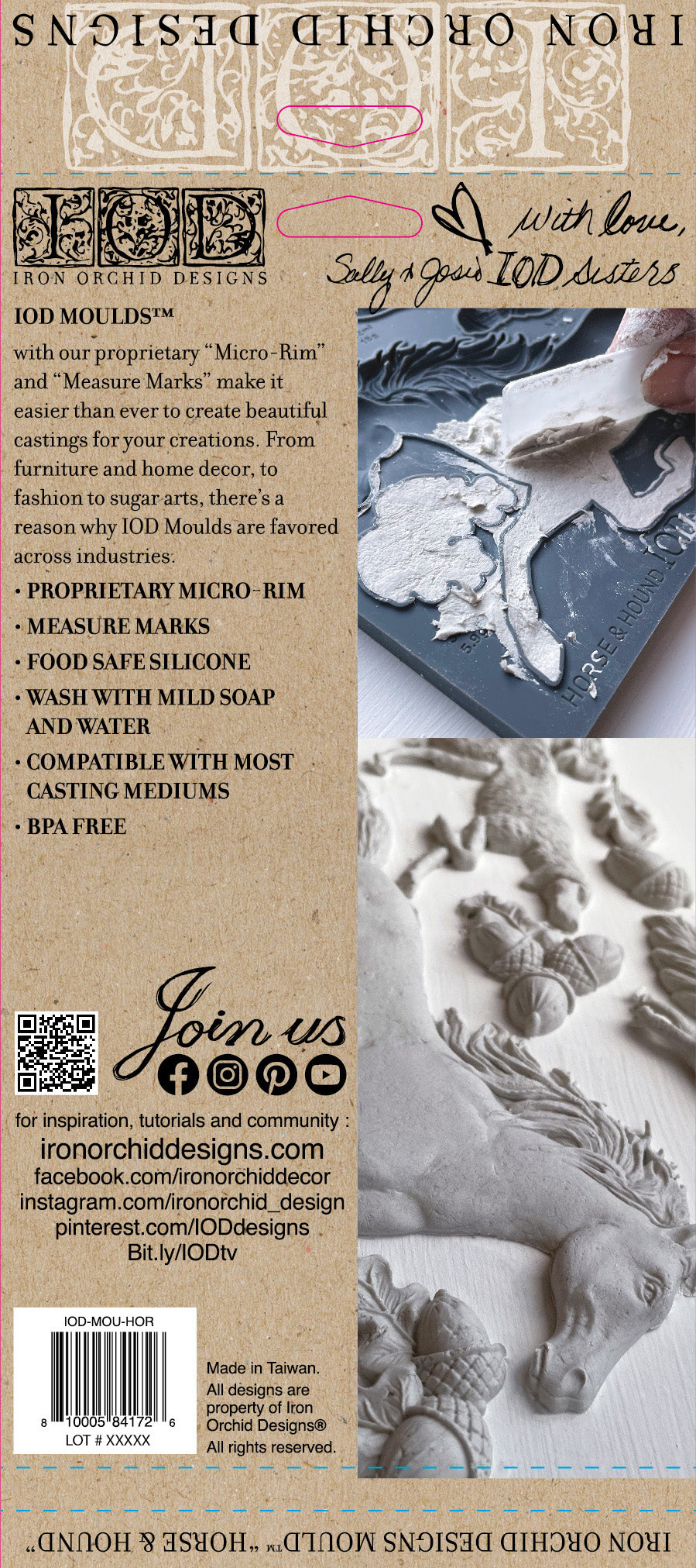 Horse and Hound Mould (IOD) Iron Orchid Designs- 6x10