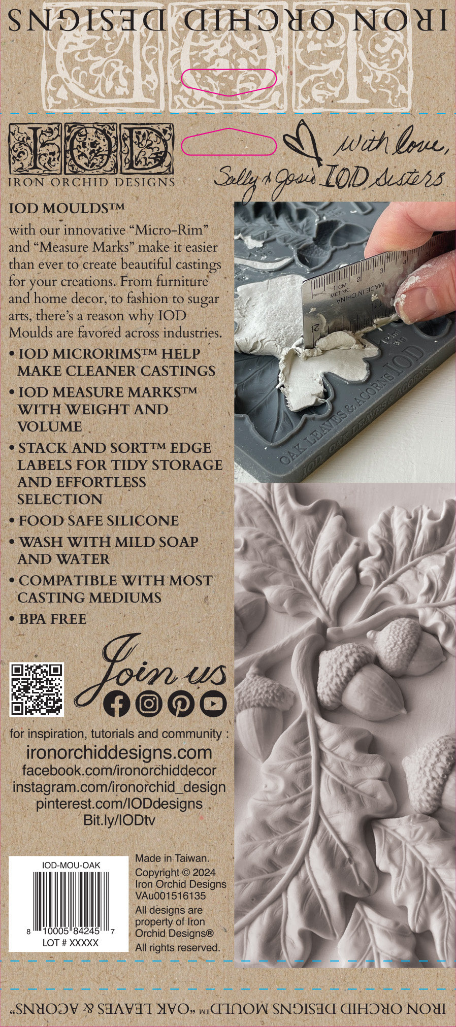 Oak Leaves & Acorns Mould (IOD) Iron Orchid Designs– 6x10