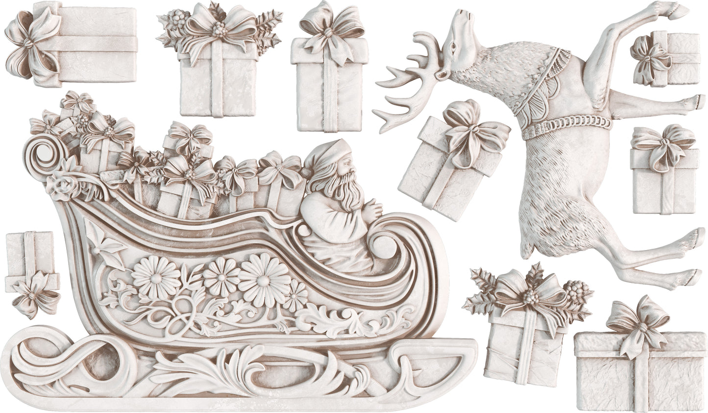 Santa's Sleigh Mould (IOD) Iron Orchid Designs- 6x10