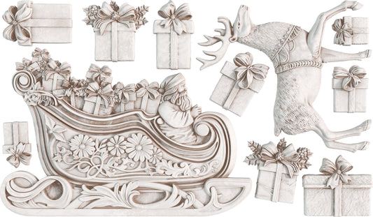 Santa's Sleigh Mould (IOD) Iron Orchid Designs- 6x10