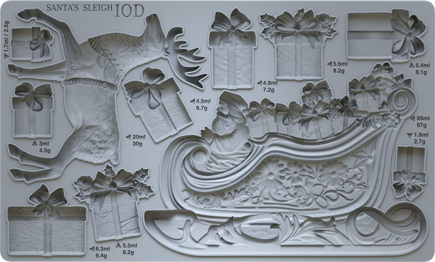 Santa's Sleigh Mould (IOD) Iron Orchid Designs- 6x10