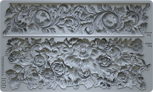 Trimmings 4 IOD Mould – full mould render showing acanthus scroll frieze and floral garland panels