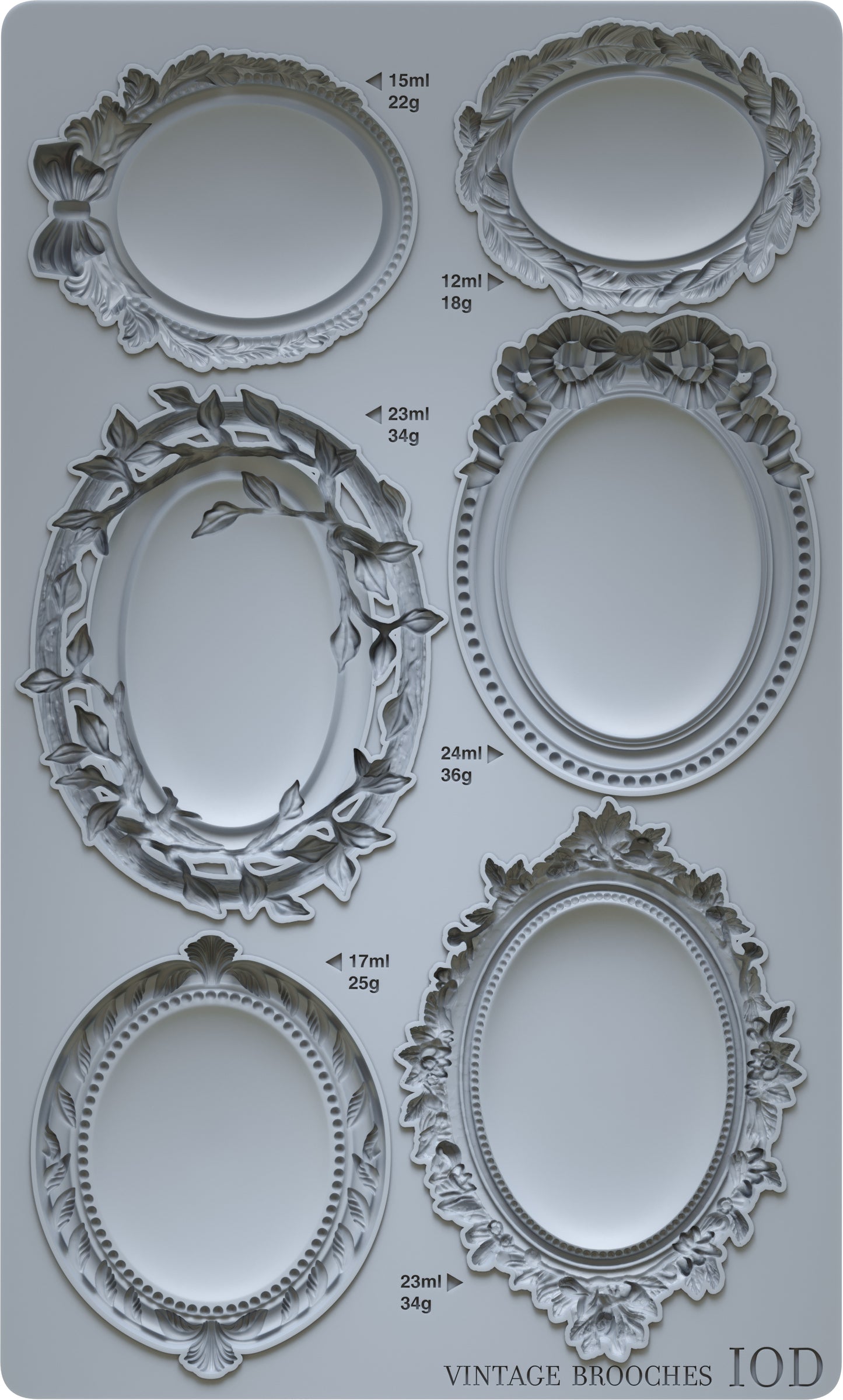Vintage Brooches Mould (IOD) Iron Orchid Designs- 6x10