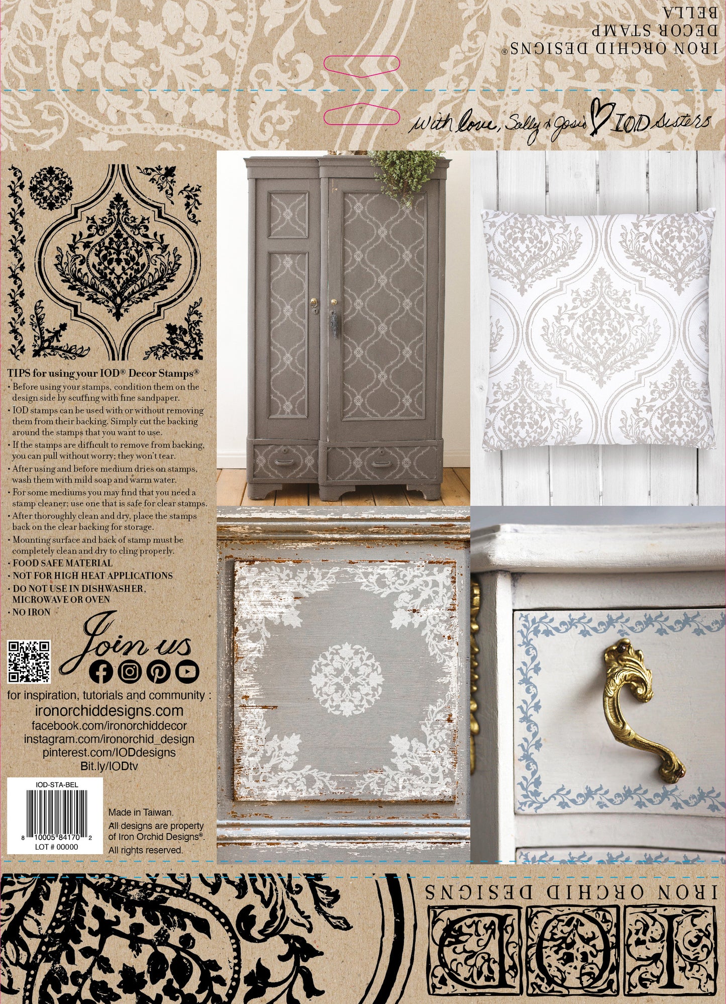 Bella Stamp (IOD) Iron Orchid Designs- 12x12