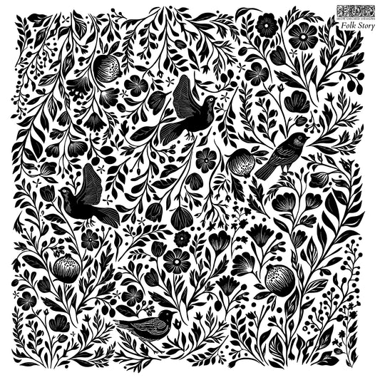 Folk Story Stamp (IOD) Iron Orchid Designs- 12x12