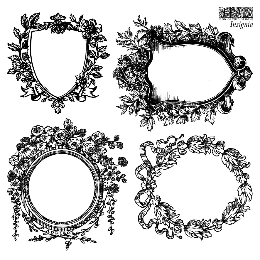 Insignia Mini Stamp (IOD) Iron Orchid Designs- 6x6