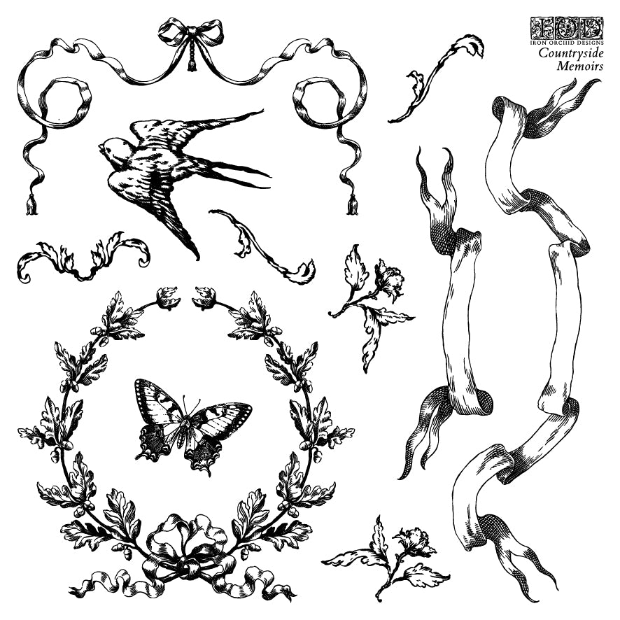 Countryside Memoirs Mini Stamp (IOD) Iron Orchid Designs- 6x6