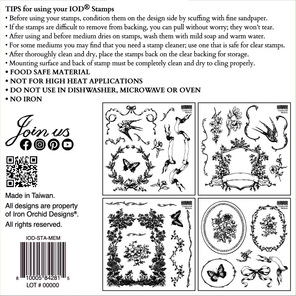 Countryside Memoirs Mini Stamp (IOD) Iron Orchid Designs- 6x6