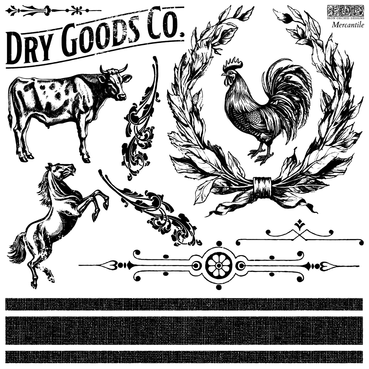 Mercantile Stamp (IOD) Iron Orchid Designs- 12x12
